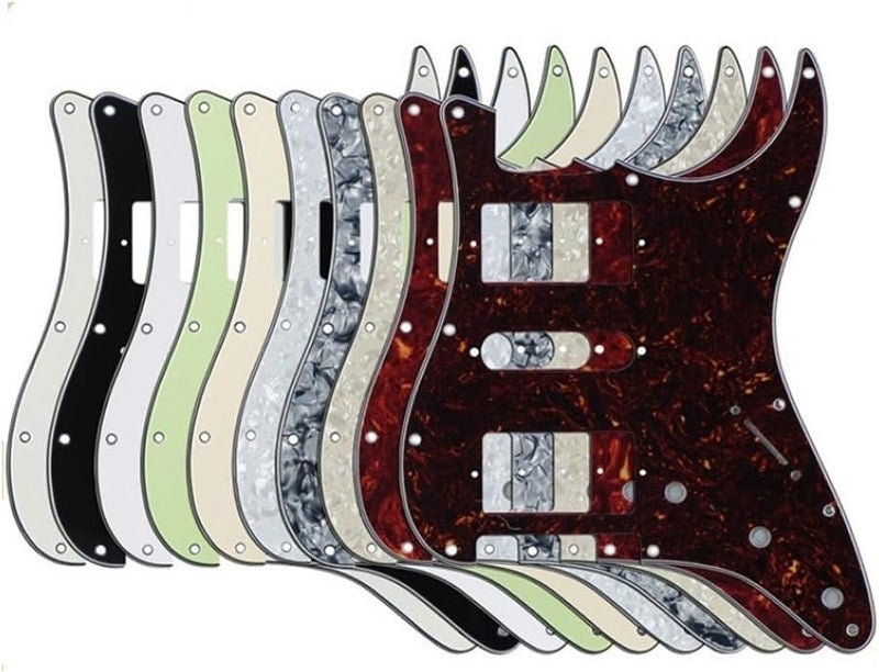 ROZILO Strat HSH Pickguard Pick Guard Scratch Plate with Screws for American/Mexican Standard Strat Modern Style Guitar Replacement Dark Tortoise - Image 3